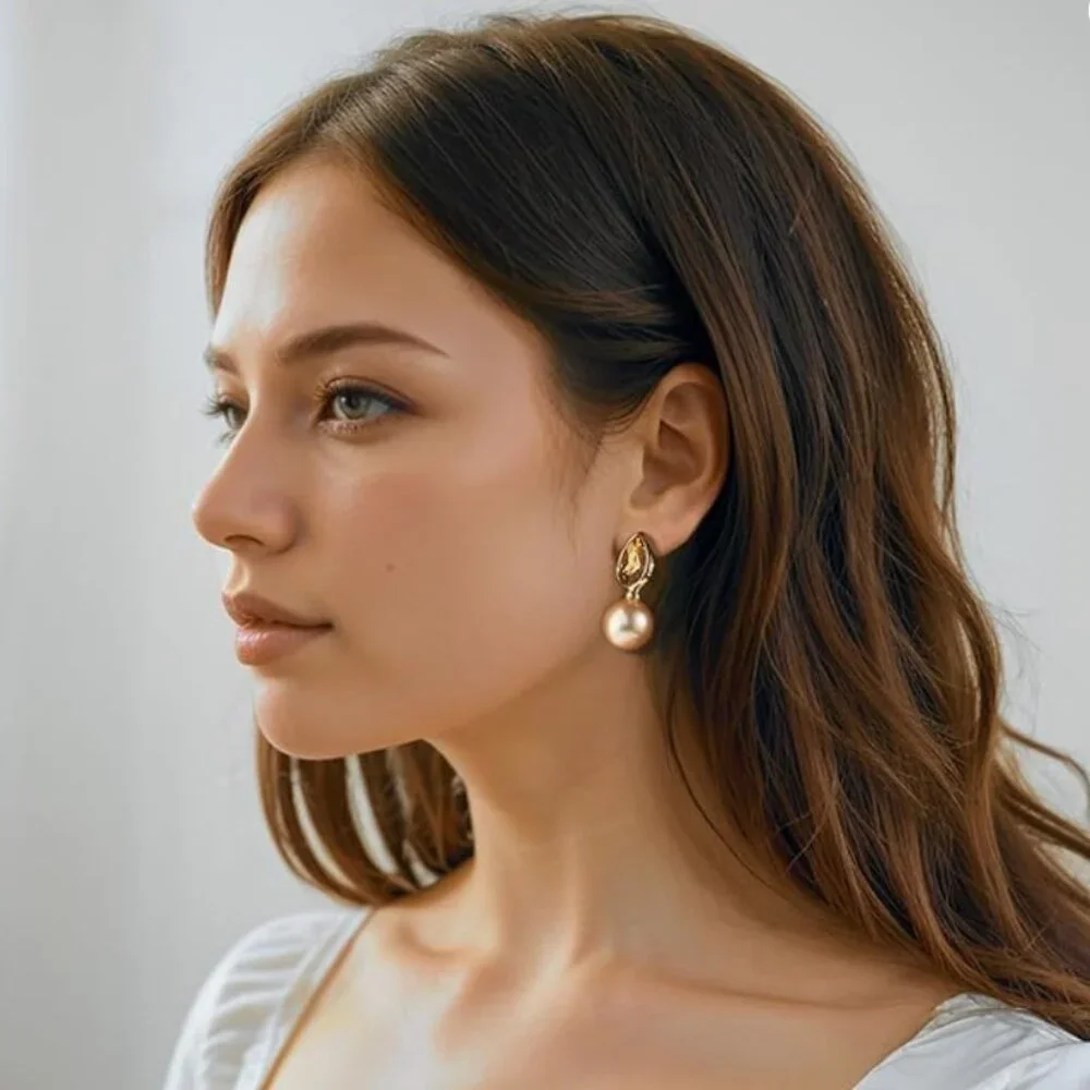 Luxury Citrine and Pearl Drop Earrings